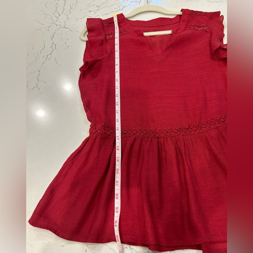 Red BOHO Top - Picture 4 of 7